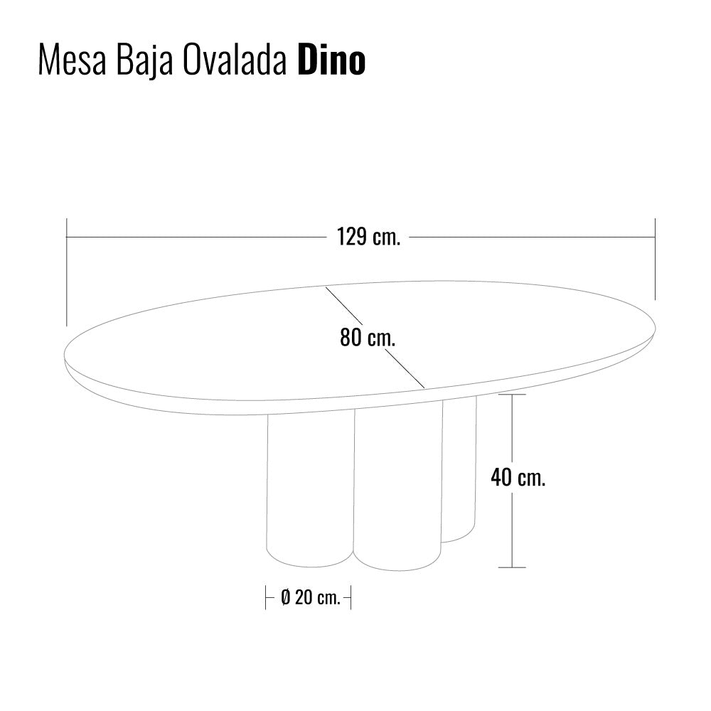 Mesa Baja Dino Ovalada